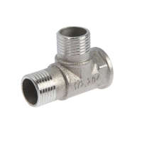 Тройник ZEIN engr, 1/2", внутренняя/наружная/наружная резьба, нержавеющая сталь