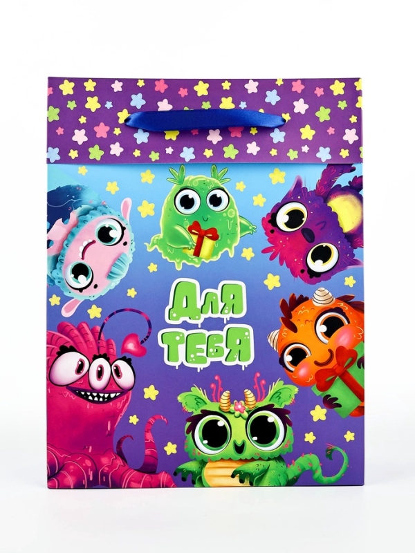 Пакет ламинированный двухсторонний &laquo;Монстрики&raquo;, L 31 &times; 40 &times; 11,5 см