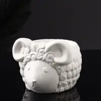 Кашпо "Баран" 12х10х7 см, натуральный, гипс