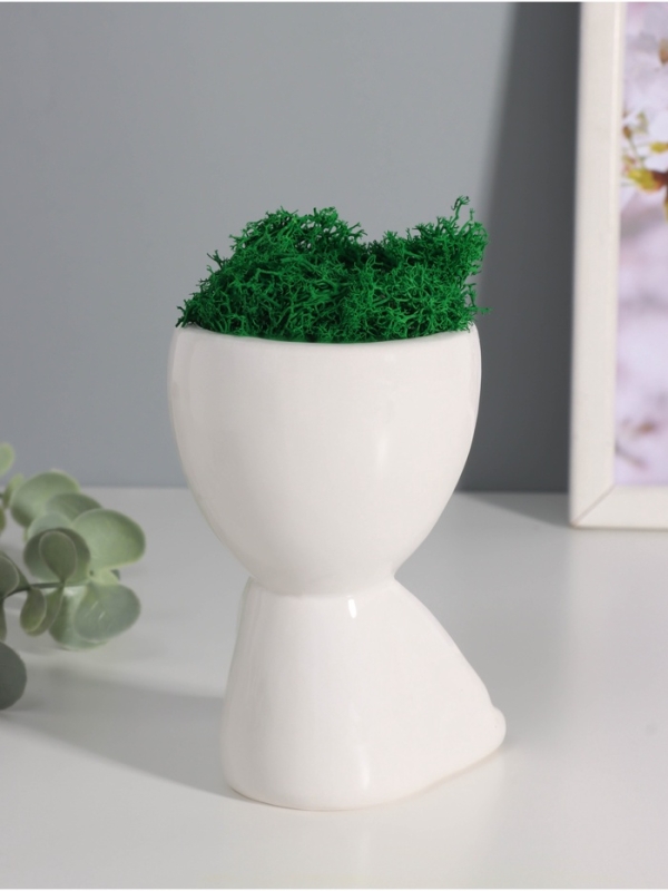 Кашпо керамика "Мистер Грин йог" 11,5*7*8 см белый