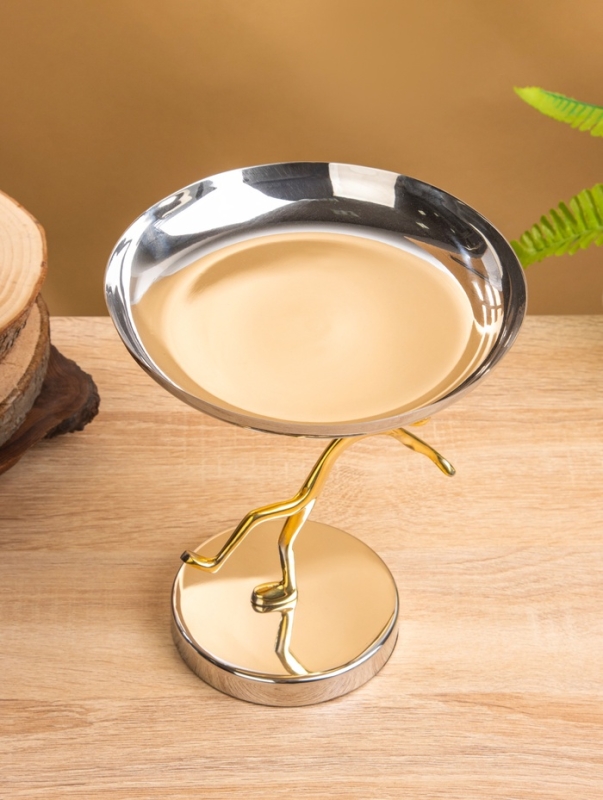 Чаша "Человек" 17х17х20 см, нержавеющая сталь, латунь, цв. серебро