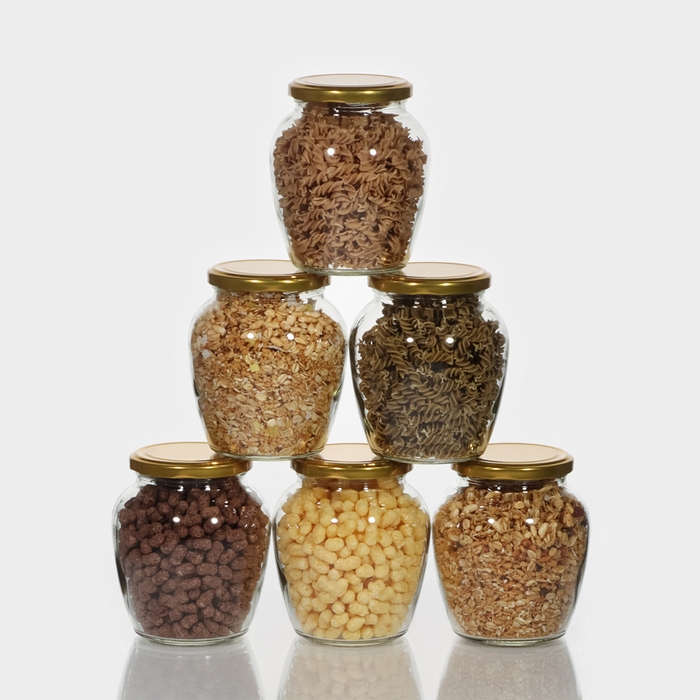 Набор стеклянных банок с крышкой для консервации &laquo;Амфора&raquo;, ТО-82 мм, 720 мл, 6 шт