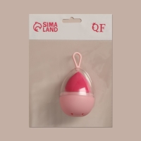 Скошенный спонж для макияжа &laquo;Капля&raquo;, 6 &times; 4,5 см, увеличивается при намокании, в футляре, цвет ярко-розовый