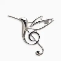Брошь &laquo;Калибри. Скрипичный ключ&raquo;, цвет серебро