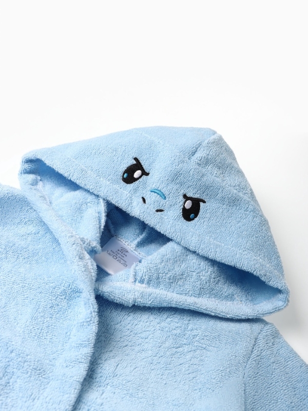 Халат махровый детский "Акула" р-р 32 (110-116 см), голубой