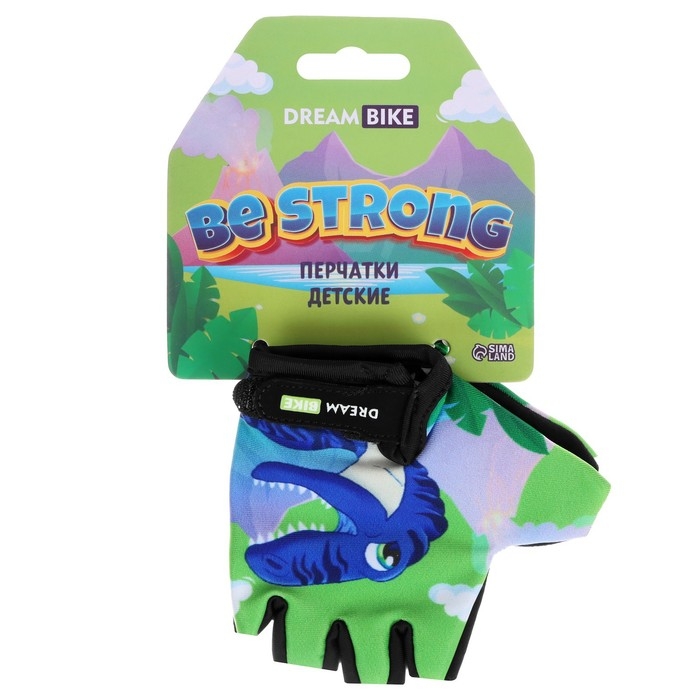 Перчатки велосипедные Dream Bike &laquo;Динозавр&raquo;, детские, р. M