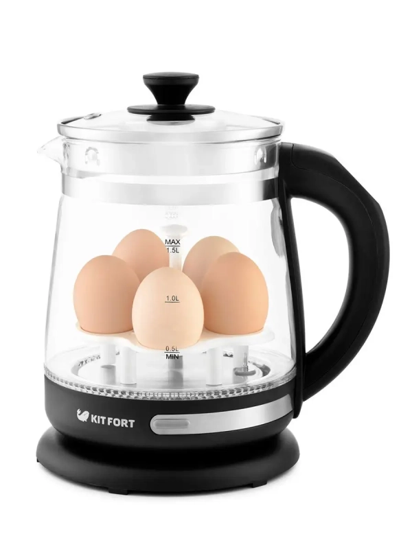 Чайник электрический стеклянный с подсветкой КТ-656 - 1.5 л
