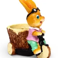 Фигурное кашпо 13 х 9 х 15см  "Заяц на велосипеде"