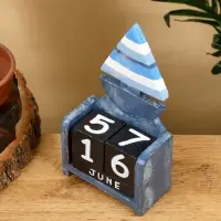 Календарь настольный &laquo;Кораблик&raquo;, 11&times;5.5&times;19 см, дерево, синий