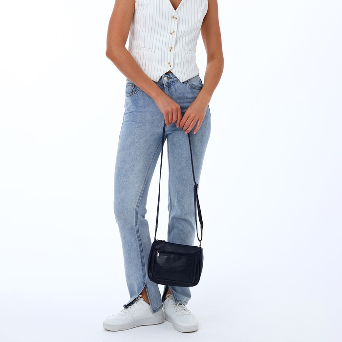 Сумка женская на молнии, цвет серый