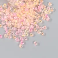 Бисер 8/0 в бутылочке "Полупрозрачный с цв.серединой. Лето" светится под УФ 20 гр 6х2х2 см