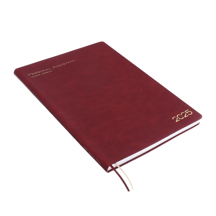 Ежедневник датир 2025г А4 120л ESCALADA, мяг обл, иск кожа, тисн ф, ляс, бл 80г/м2,бордовый Ежедневник датир 2025г А4 120л ESCALADA, мяг обл, иск кожа, тисн ф, ляс, бл 80г/м2,бордовый