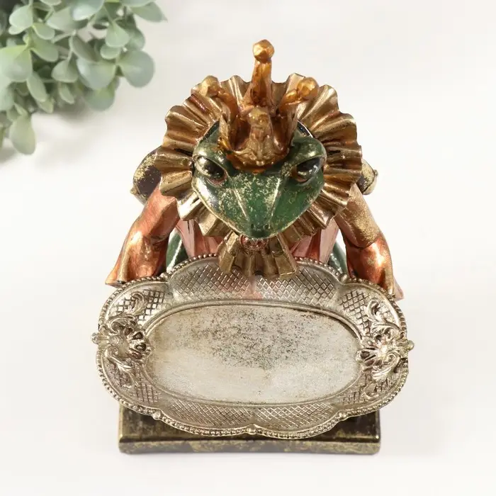 Сувенир полистоун с подставкой для мелочей "Лягушонок дворецкий" 27,5х13,5х9 см