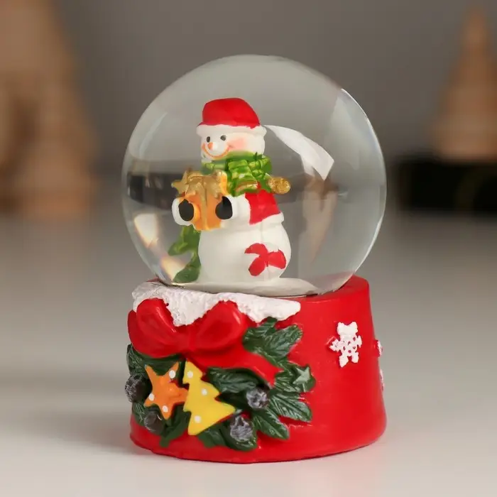 Снежный шар стеклянный &laquo;Новогодний персонаж с бантом, ёлочкой&raquo;, 4.7&times;4.7&times;6.5 см, МИКС