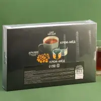 Набор Only for man: крем-мед с апельсином и хлопком, орехи в шоколадной глазури 70 г., чай чёрный, ложка