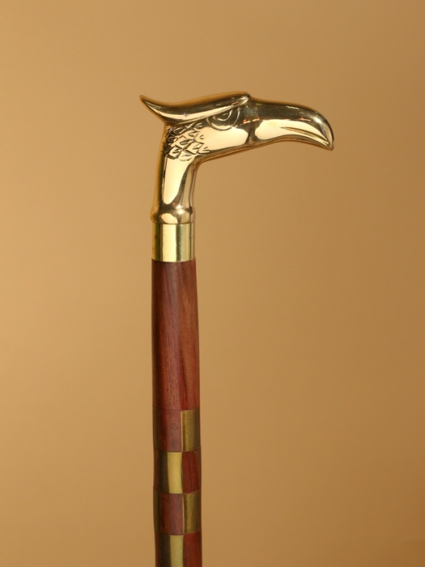 Трость "Орёл" с шахматным рисунком, шишам, латунь 94 см