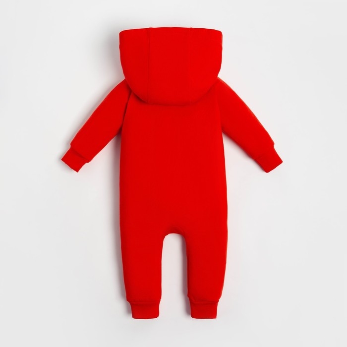 Комбинезон с капюшоном Крошка Я &laquo;Новогодние зверята&raquo;, рост 74-80 см, цвет красный