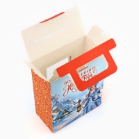 Коробка подарочная новогодняя складная с 3D эффектом &laquo;Дедушка Мороз&raquo;, 18 x 15 x 7.5 см, Новый год