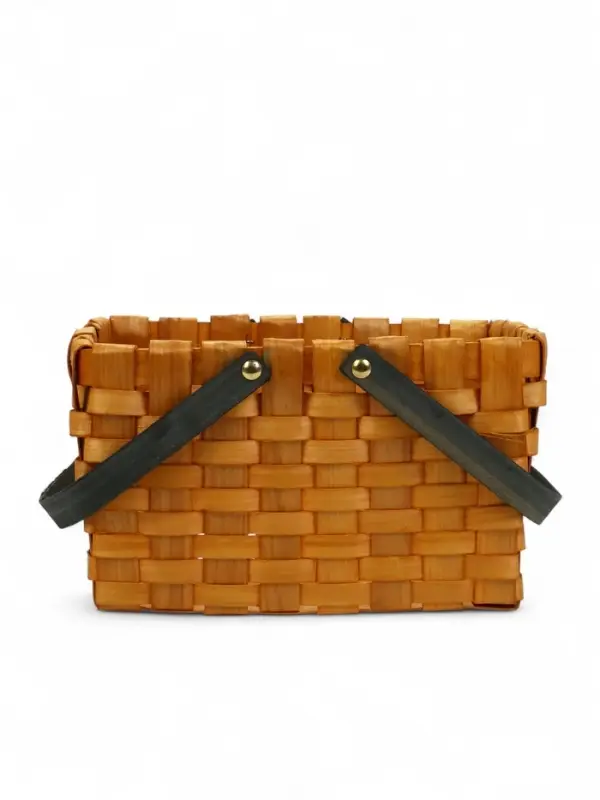 Корзина плетеная  28х23х16 см ручка h=15 см коричневый