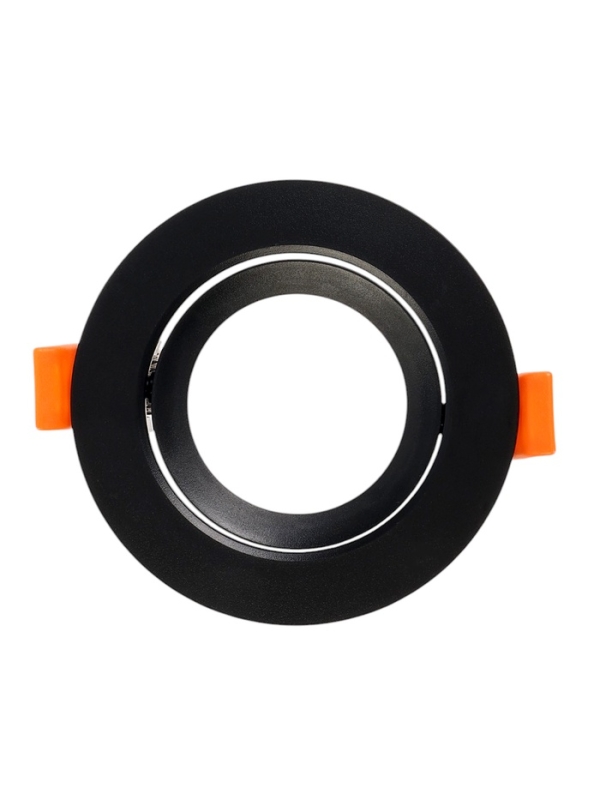 Светильник встраиваемый, поворотный, под лампу MR16, круг, пластик, черный