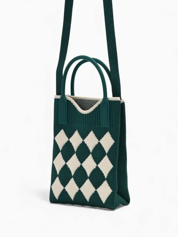 Сумка подр Ромбы, 12*4*17, отд на кнопке, дл ремень, зеленый