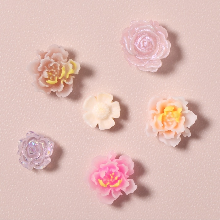 Фигурки для дизайна ногтей &laquo;Цветочный рай&raquo;, объёмные, МИКС