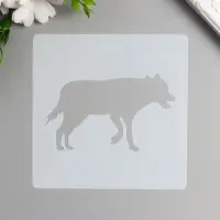 Трафарет пластик "Животные. Волк" 13х13 см