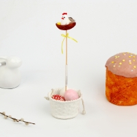 Пасхальный декор на палочке &laquo;Курочка в гнезде&raquo;, 7 &times; 7 &times; 28 см, в гнёздышке