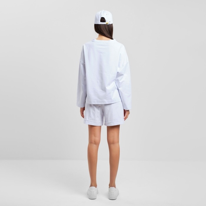 Костюм женский (толстовка и шорты) MIST, р. 48-50, белый