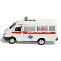 Машина металл. &laquo;ГАЗ-3221 &laquo;ГАЗель&raquo; Скорая помощь&raquo; 12,2 см, инерц, в кор.