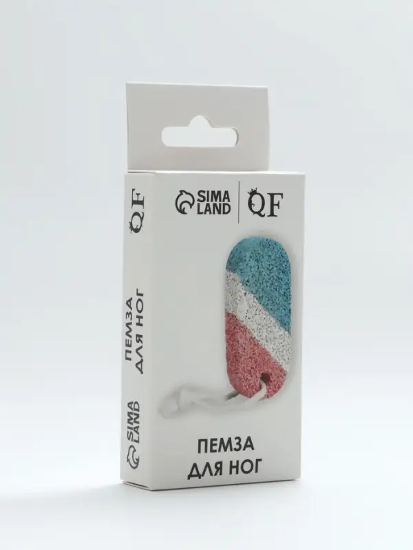 Пемза для педикюра, с подвесом, 9&times;4 см, в коробке, разноцветная