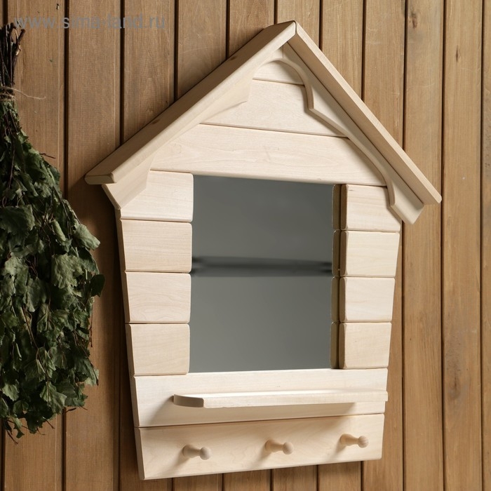 Зеркало "Теремок", сосна, натуральный, 65&times;43&times;10 см