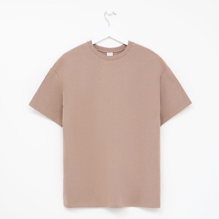 Футболка женская MINAKU OVERSIZE FIT: цвет коричневый, р-р 46 Футболка женская MINAKU OVERSIZE FIT: цвет коричневый, р-р 46