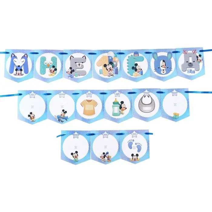 Гирлянда на ленте &laquo;Мне 1 год&raquo; с местом для фото, длина 176 см, Микки Маус