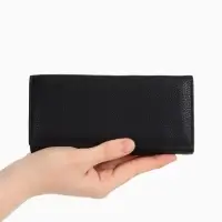 Кошелек жен 06-01-01 Июнь2522, 19*3*10 см, 3 отд+отд/молн, д/карт, д/монет, на магните черн   109097