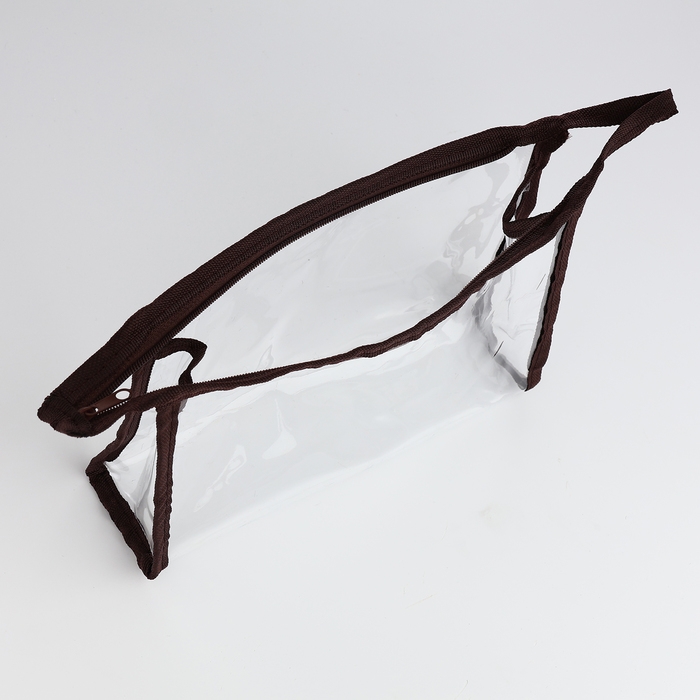 Набор косметичек 2 в 1 на молнии, цвет коричневый Набор косметичек 2 в 1 на молнии, цвет коричневый