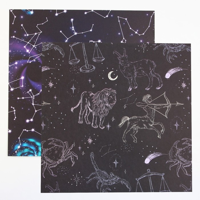 Набор бумаги для скрапбукинга &laquo;Космос внутри&raquo;, 12 листов, 30.5 х 30.5 см, 180 г/м&sup2;