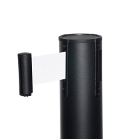 Стойка ограждения черная, с вытяжной лентой-180см белая, высота-90см,d- 6см, напольный d-32см Стойка ограждения черная, с вытяжной лентой-180см белая, высота-90см,d- 6см, напольный d-32см