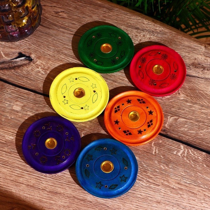 Подставка под благовония "Яркие цвета" 10х10х1 см МИКС