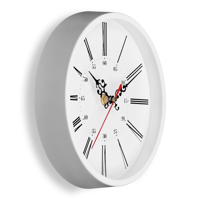 Часы настенные, d-20 см, интерьерные, Классика, "Римские цифры", бесшумные