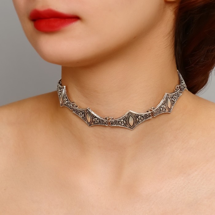 Чокер металл &laquo;Готика&raquo; ажур, цвет чернёное серебро, 30 см