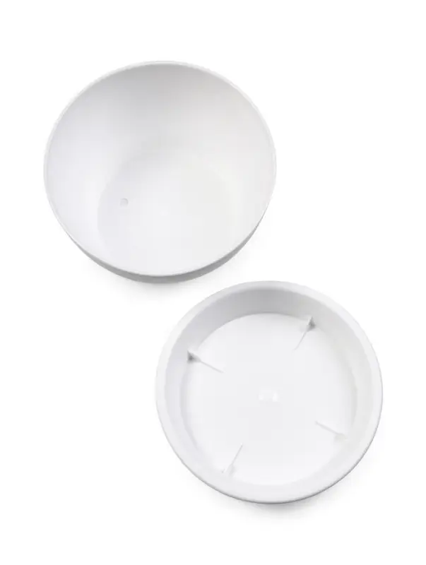 Горшок для цветов с поддоном 0,8 л d14 см h8 см "Фиалочка" белый