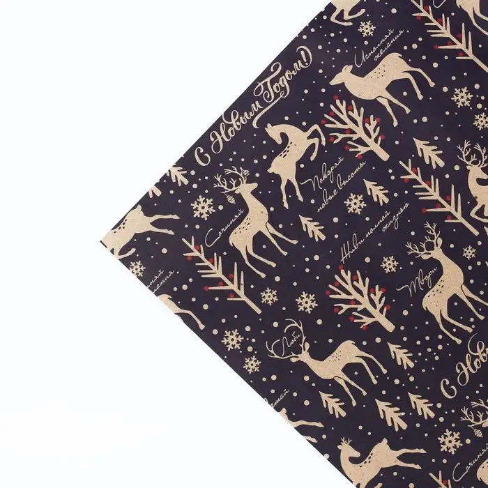 Бумага упаковочная крафтовая &laquo;Зимняя сказка&raquo;, 50 х 70 см