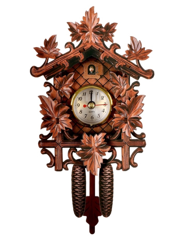 Часы настенные с кукушкой &laquo;Осенний сад&raquo;, плавный ход, 22.5&times;11.8&times;8.5 см