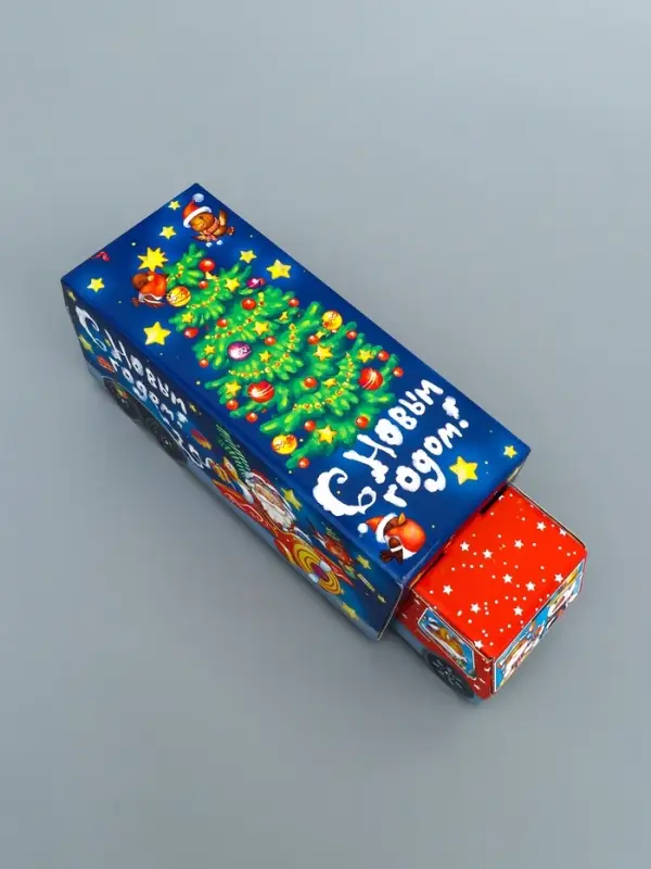 Подарочная коробка Новогодняя Фура &laquo;Новогодний пилотаж&raquo; с анимацией 36&times;15&times;10 см