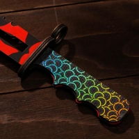 Сувенирное оружие из дерева &laquo;Штык нож&raquo;, красные узоры