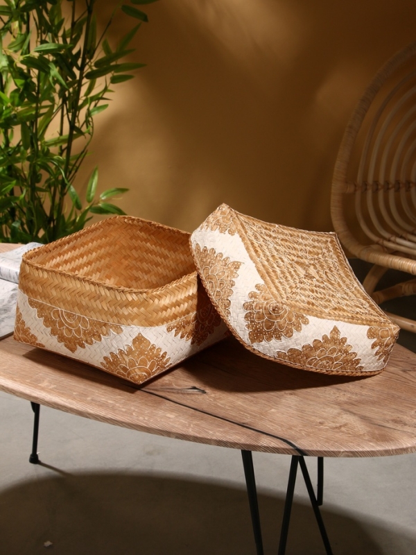 Корзинка плетеная "Манадо" бамбук 30х30х19 см, светлая