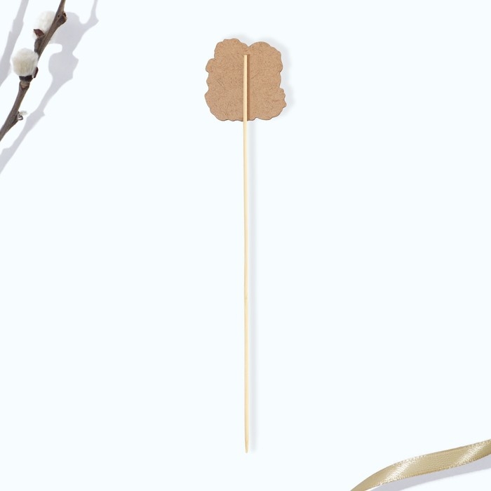 Топпер деревянный для украшения кулича &laquo;Цыплёнок&raquo; на пасху, 6.2&times;6.2 см