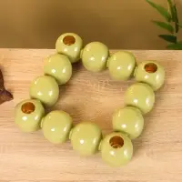 Подсвечник на 4 свечи &laquo;Бусы&raquo;, с 12 сферами, 20.5&times;20.5&times;5.5 см, оливковый