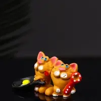 Фигура "Два кота с яичницей" 3.2х7х2.6 см